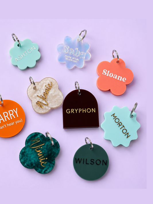Custom Acrylic Name Tag, Personalized Pet ID Tag, Water Bottle Tag, Bag Charm, Engraved Keychain, Custom Dog Tag, Backpack Tag Gift