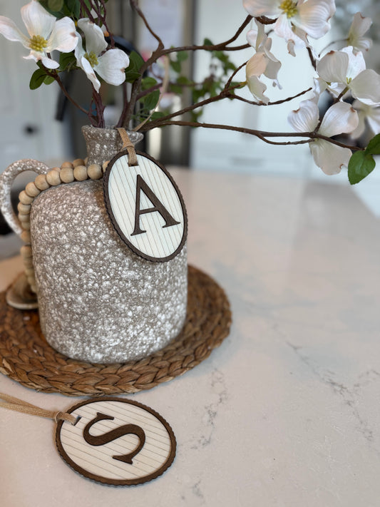 Monogram Wood Tag SVG — Laser Cut File