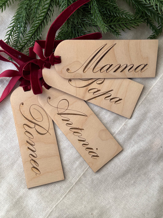 Personalized Engraved Stocking Name Tags